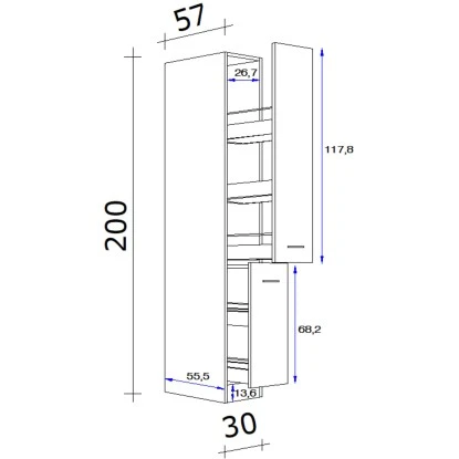 Flex-Well Exclusiv Apotheker-Hochschrank Morena 30 Cm Basaltgrau Matt - San Remo 4 Flex-Well Exclusiv Apotheker-Hochschrank Morena 30 Cm Basaltgrau Matt - San Remo – Bild 2