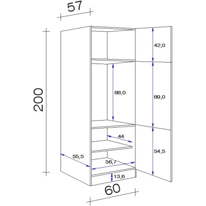 Flex-Well Exclusiv Geräteumbauschrank Vintea 60 Cm Magnolie Matt - Lancelot Oak 4 Flex-Well Exclusiv Geräteumbauschrank Vintea 60 Cm Magnolie Matt - Lancelot Oak – Bild 2