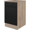 Flex-Well Exclusiv Unterschrank Capri 50 Cm Schwarz Matt-Endgrain Oak 2 Flex-Well Exclusiv Unterschrank Capri 50 Cm Schwarz Matt-Endgrain Oak -Küchenbedarf Geschäft 4047584070254 4051 S 02