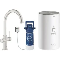 Grohe C-Auslauf Armatur Und Boiler Red Duo M-Size Supersteel