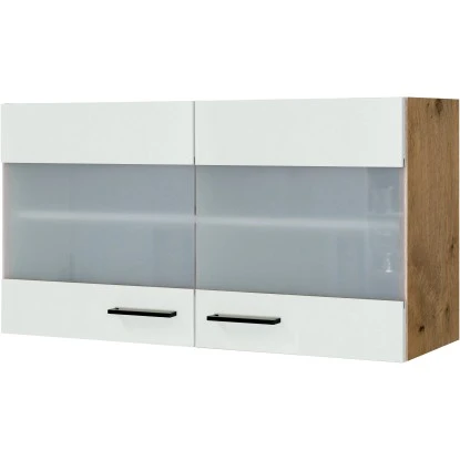 Flex-Well Exclusiv Glas-Oberschrank Vintea 100 Cm Magnolie Matt - Lancelot Oak 3 Flex-Well Exclusiv Glas-Oberschrank Vintea 100 Cm Magnolie Matt - Lancelot Oak