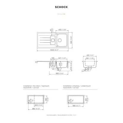 Respekta By Schock Granit-Einbauspüle Orlando 100 X 50 Cm 1,5 Becken Betongrau 4 Respekta By Schock Granit-Einbauspüle Orlando 100 X 50 Cm 1,5 Becken Betongrau – Bild 2